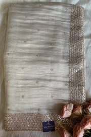 Embellished Butter Organza Saree 5847 01