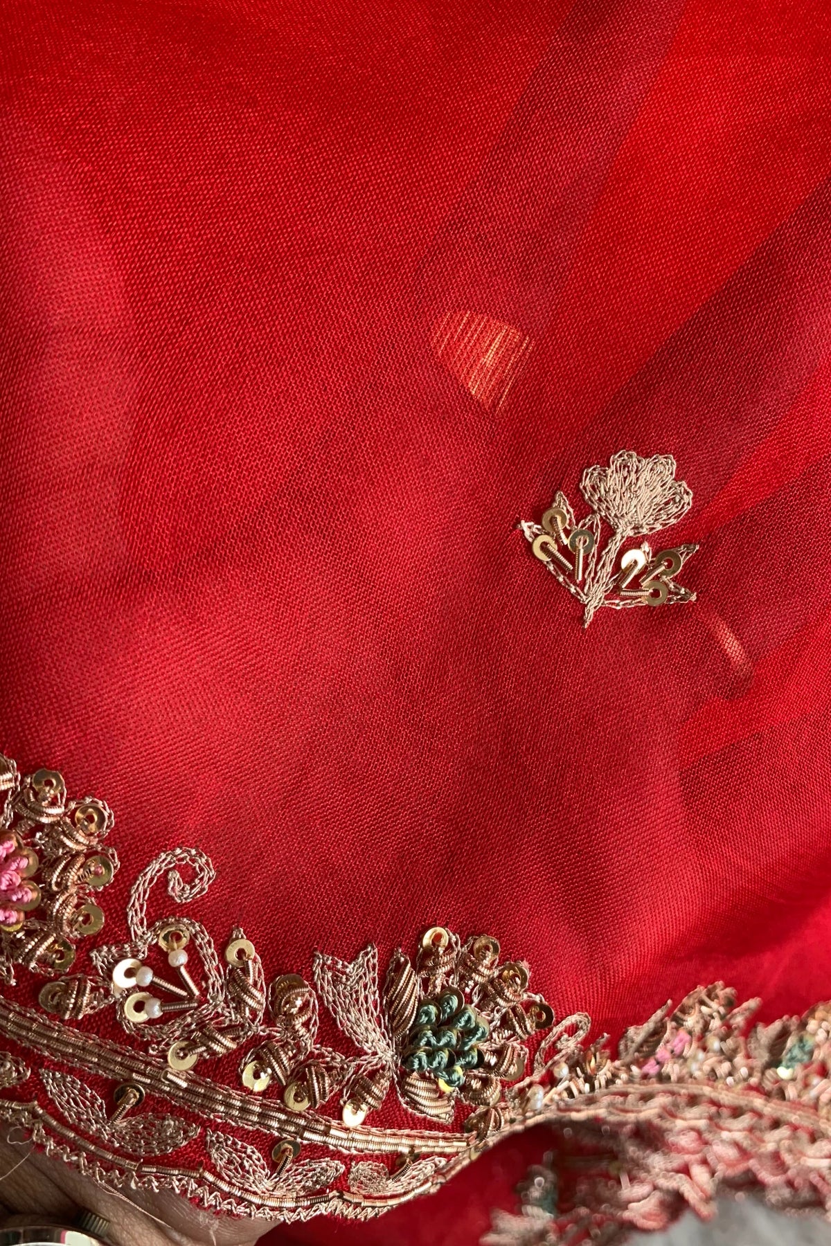 Red Organza Saree 5750 11