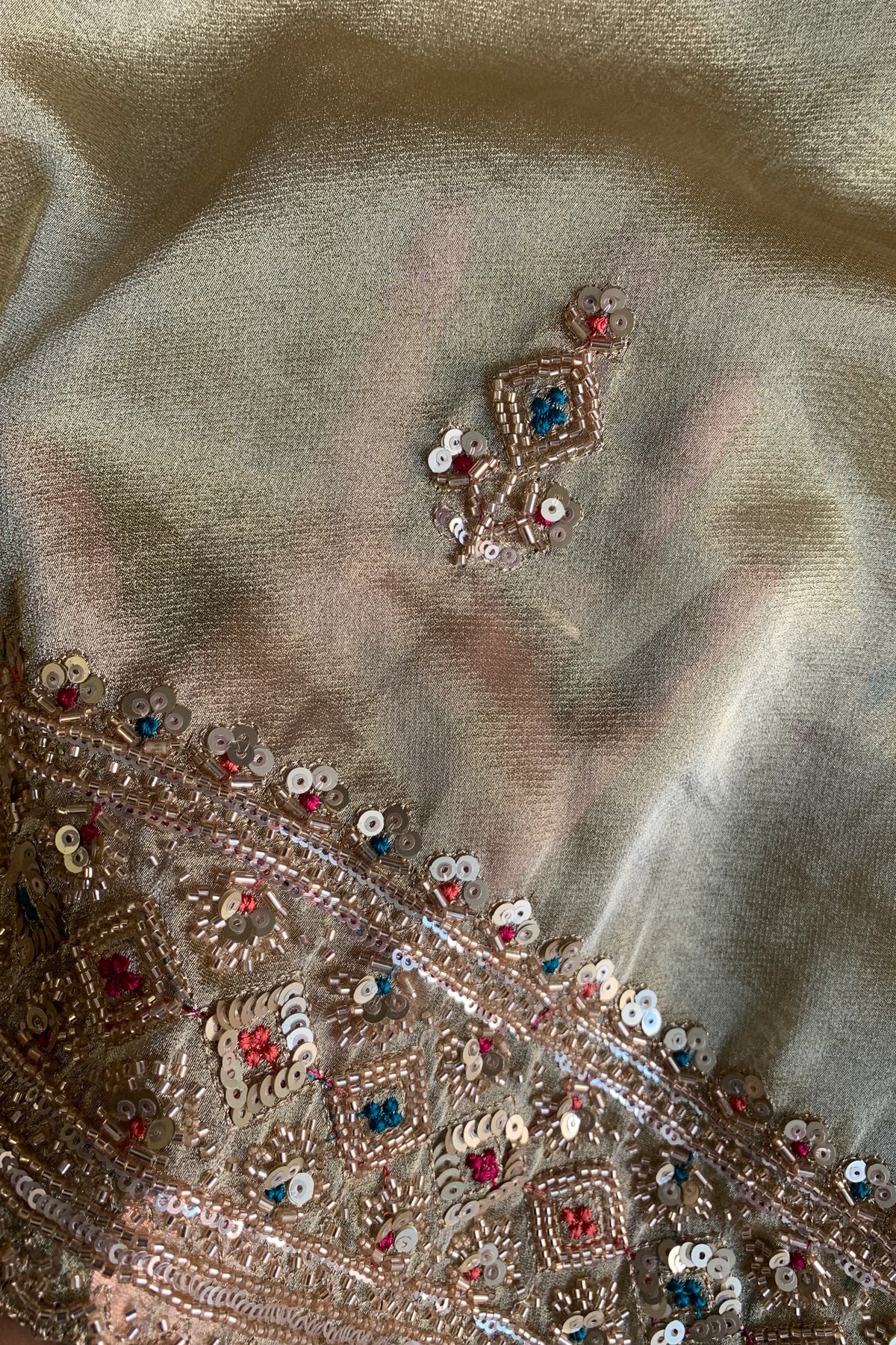 Beige Tissue Saree 5748 02
