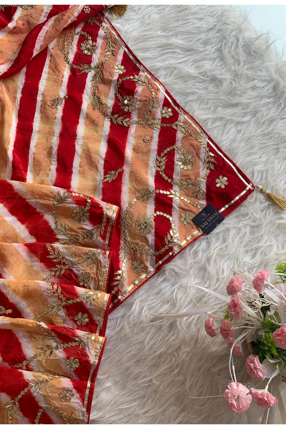 Red Leheriya Russian Silk Saree 5825 01