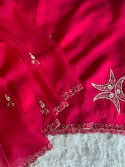 Kora Silk Saree with Aari, Zardosi & Sequin Work 5919 04