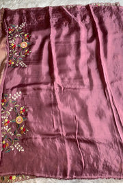 Shaded Floral Thread Embroidered Tissue Saree 5755 13