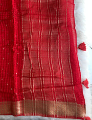 Red Soft Silk Saree with All-Over Fancy Mirror Work 5907 10