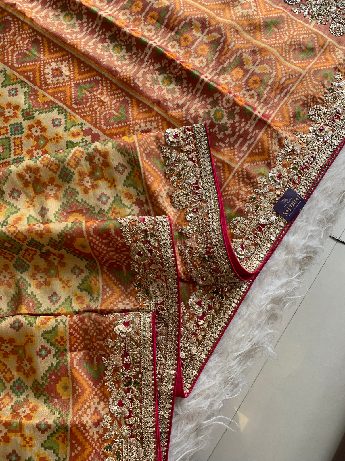 Patola Silk Saree with Dori, Sequin, Stone & Thread Work 5928 02