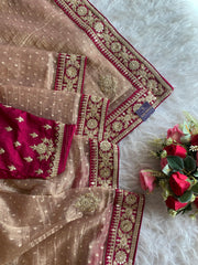Banarasi Saree with Dori, Gota, Sequin & Pearl Work 5929 01