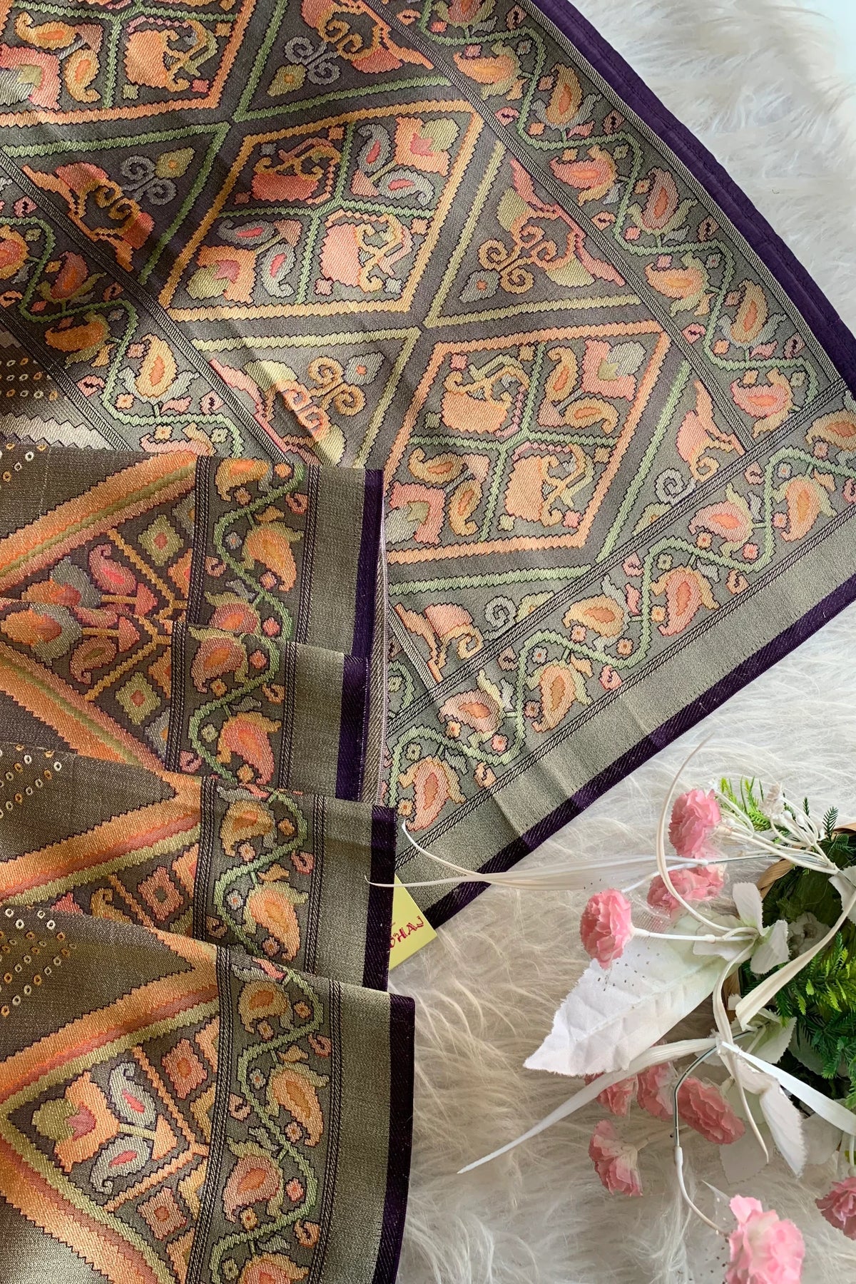 Beige Kanchi Banarasi Designer Saree 5563 05