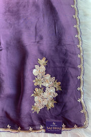 Purple Ombre Embellished Lilly Silk Saree 5850 12