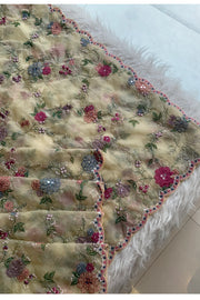 Light Yellow Organza Saree 5817 02
