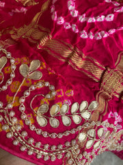 Pink Bandhej Gaji Silk Saree with Gharchola 5885 03