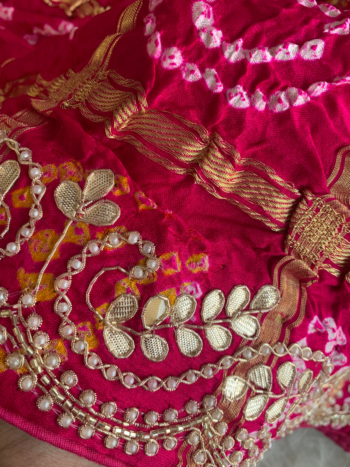 Pink Bandhej Gaji Silk Saree with Gharchola 5885 03