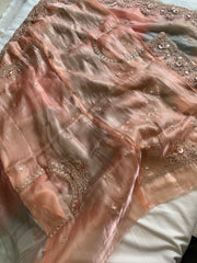 Shaded Organza Saree with Dori, Aari & Stone Work 5923 06