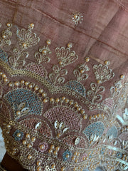 Crush Tissue Saree with Dori, Sequin & Bead Work 5915 18