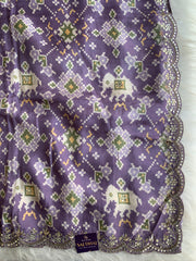 Lavender Patola Modal Silk Saree with Elephant Motifs 5891 04
