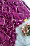 Purple Gota Jaal Habutai Silk Saree 5700 03