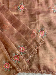 Crush Tissue Saree with Sequin, Cutdana & Floral Work 5918 04