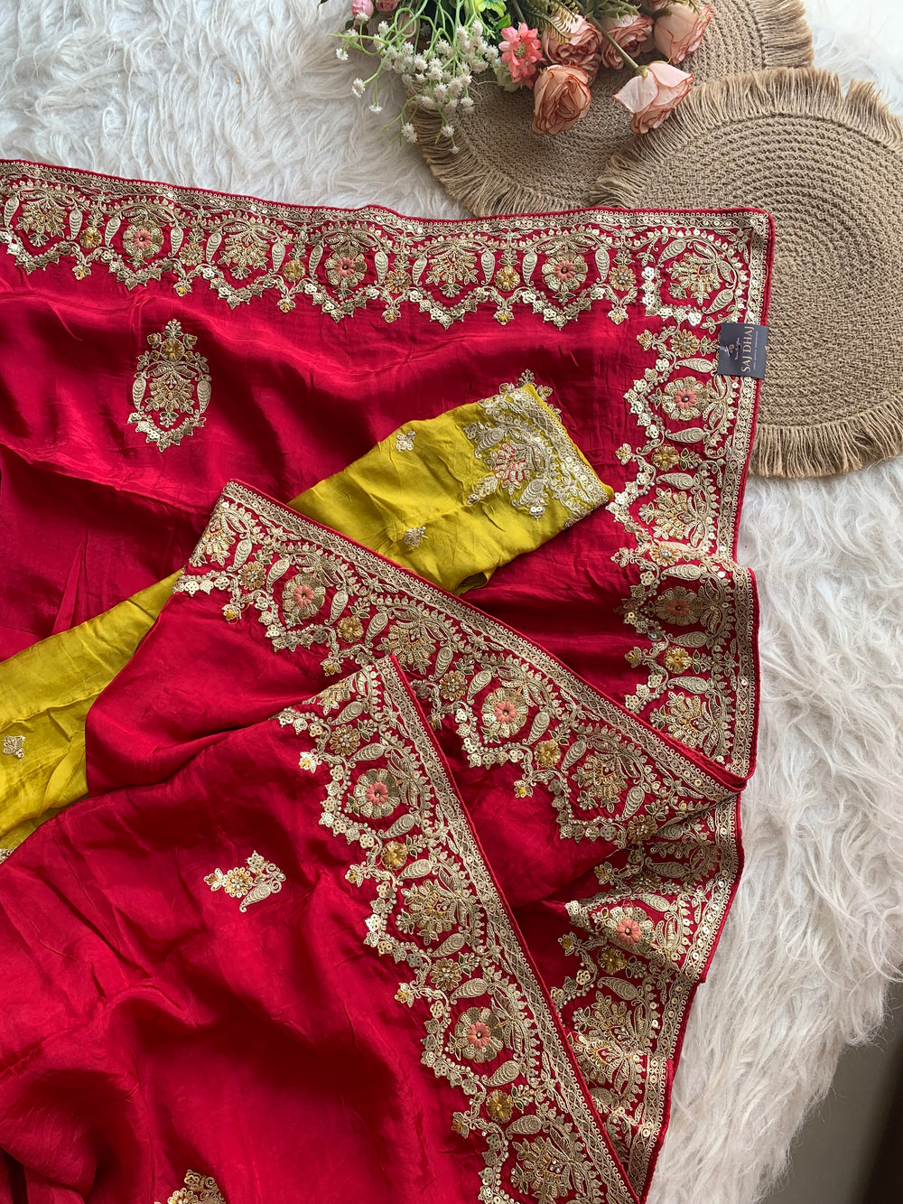 Silk Saree with Aari Tari, Dori & Sequin Work 5918 02