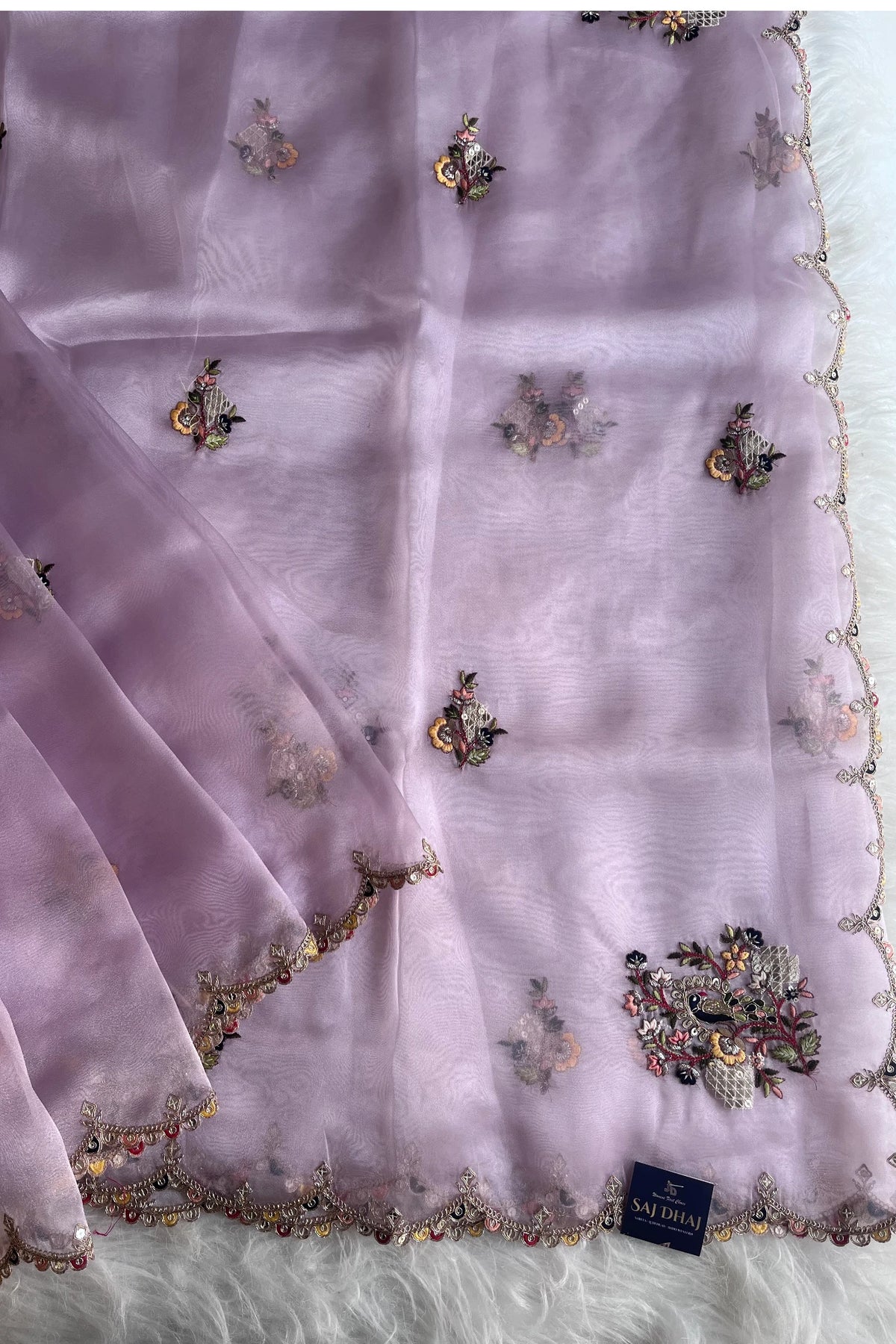 Light Lavender Tissue Organza Saree 5822 02