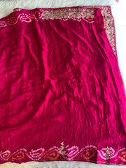 Pink Bandhej Gaji Silk Saree with Gharchola  5885 01