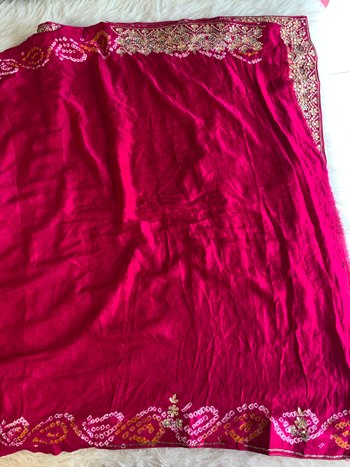 Pink Bandhej Gaji Silk Saree with Gharchola  5885 01