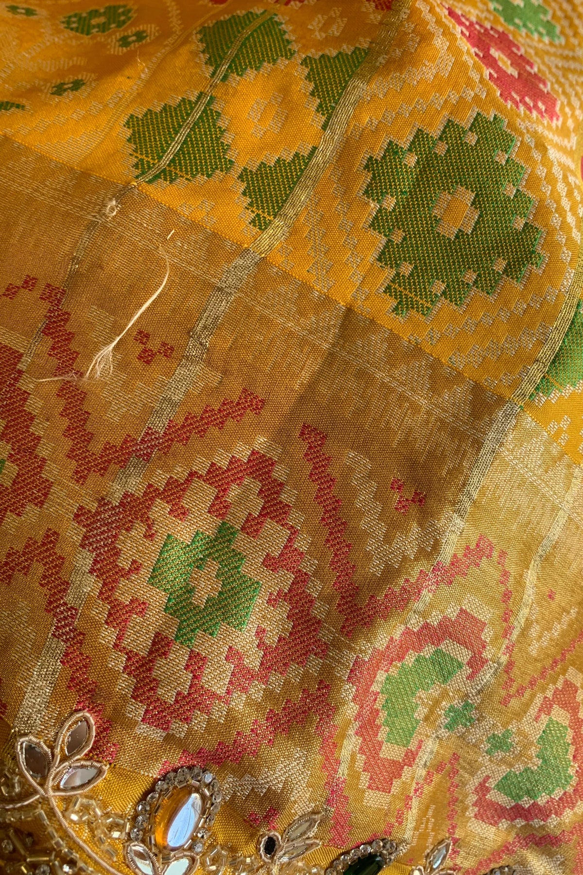 Yellow Patola Jewel Work Banarasi Saree 5862 02