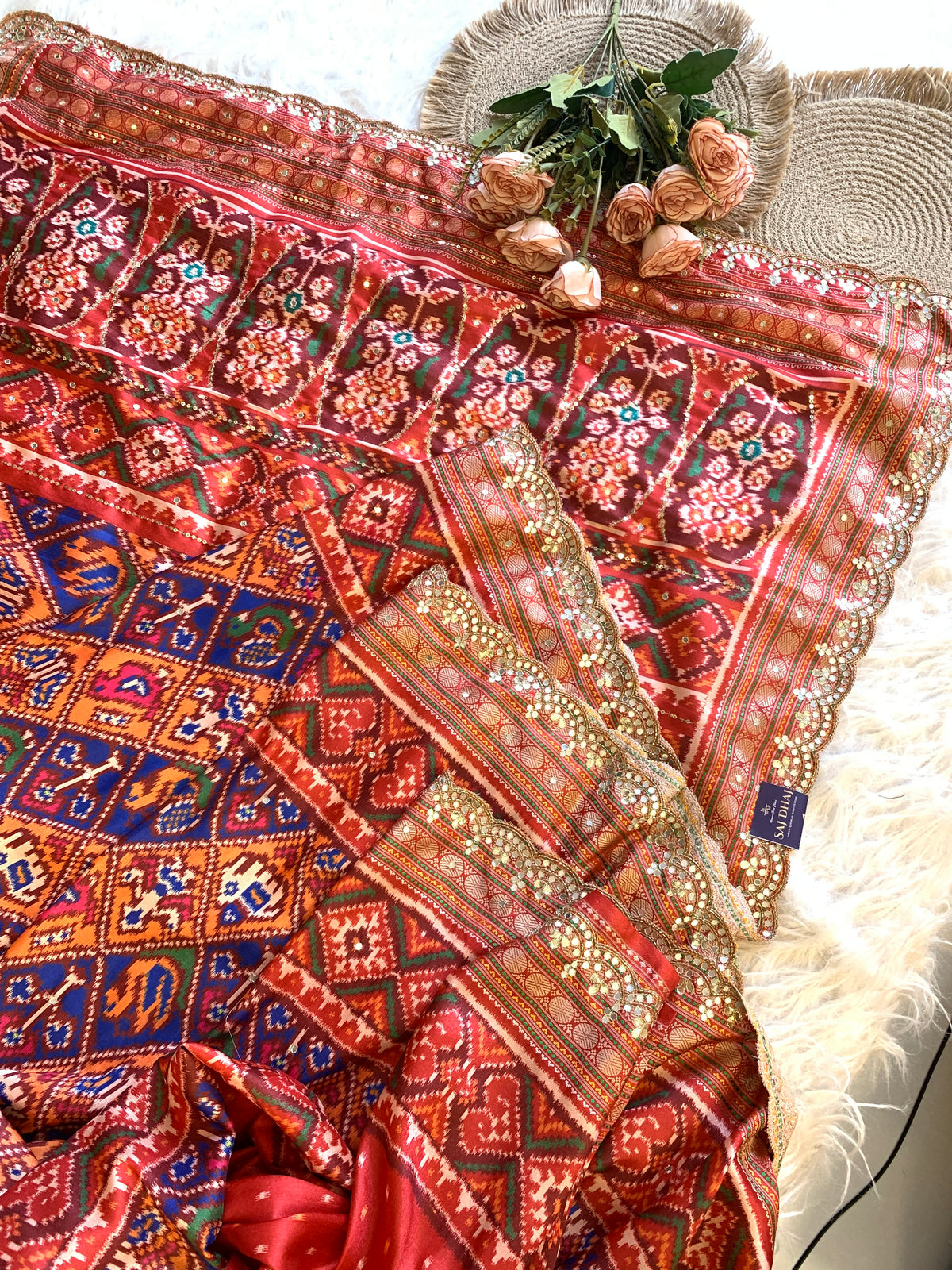 Multicolor Patola Silk Saree with Bird Motifs 5932 01