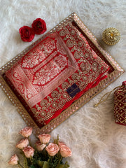 Red Karwa Chauth Kanchipuram Silk Saree 5875 05