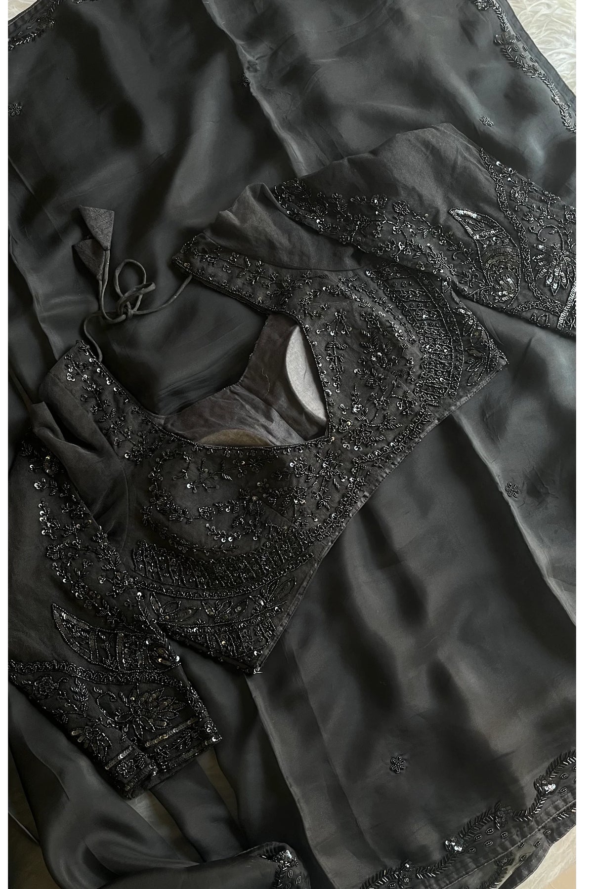 Black Soft Tissue Saree 4944 01