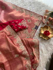 Kanchi Tissue Saree with Jewel, Dori & Stone Work 5884 03