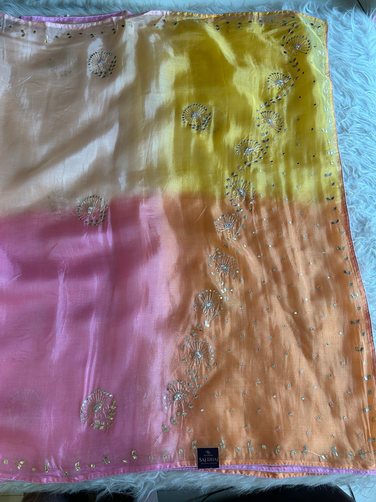 Multicolor Kora Silk Saree 5919 10