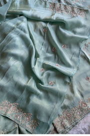 Pista Green Tissue Saree 5520 06