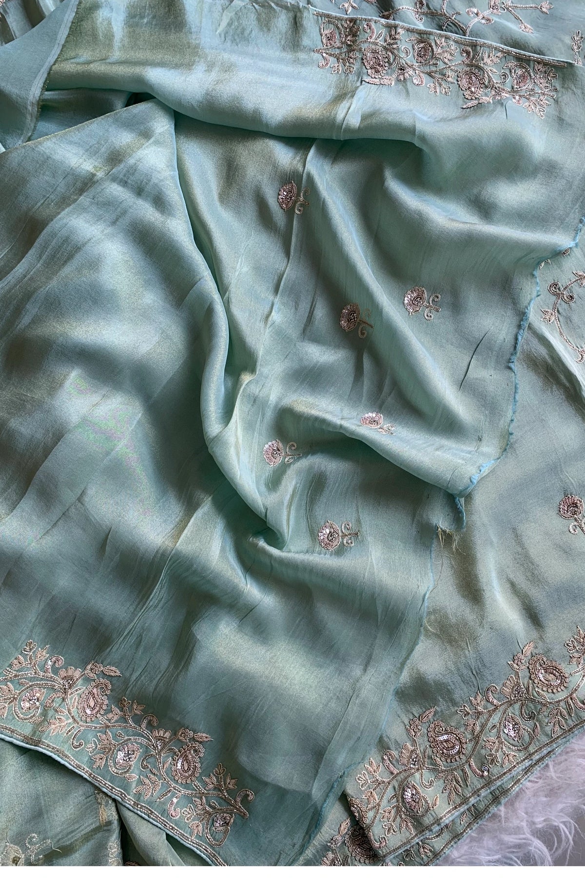 Pista Green Tissue Saree 5520 06