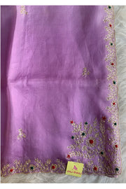 Ombre Lilac Kora Organza Saree 5847 01