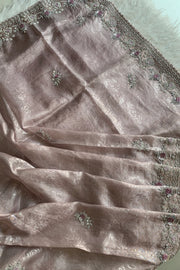 Lilac Jacquard Organza Saree 5216 04