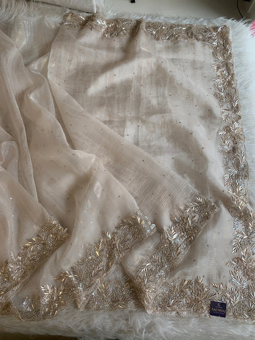 Designer Crush Organza Saree with Imported Sequin 5937 01