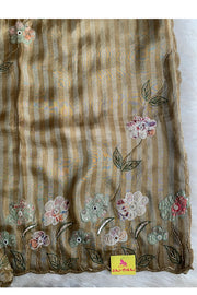 Green Stripes Banarasi Silk Saree 5751 17