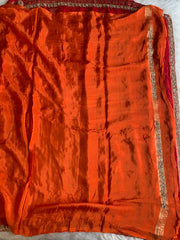 Red Russian Silk Saree with Banarasi Weaving 5901 02
