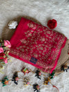 Rani Pink Organza Saree with Heavy Pallu 5895 01