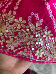 Pink Bandhej Gaji Silk Saree with Gharchola  5885 01