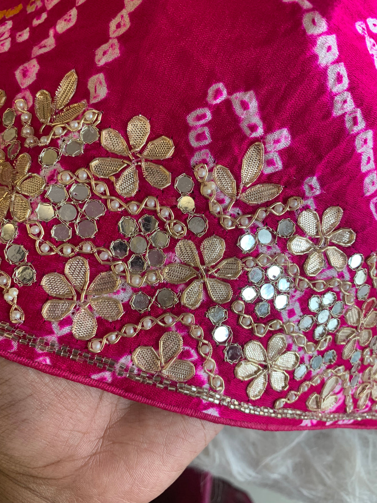 Pink Bandhej Gaji Silk Saree with Gharchola  5885 01