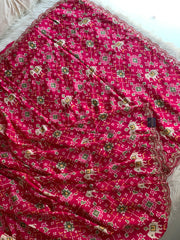 Pink Patola Modal Silk Saree with Elephant Motifs 5871 09