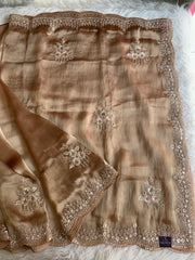 Organza Saree with Dori, Sequin, Pearl & Thread 5918 01