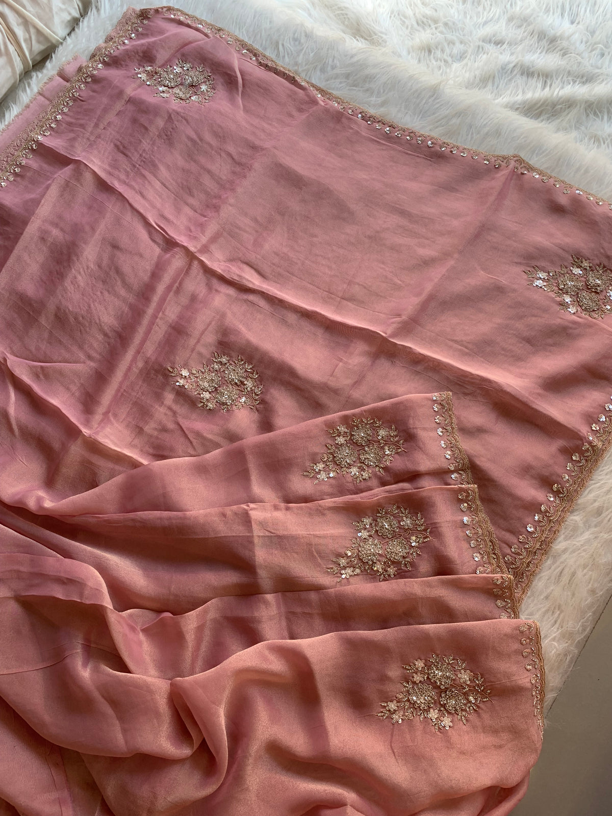 Pink Tissue Silk Saree 5891 11