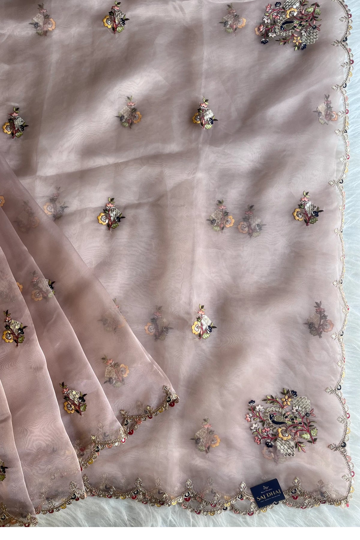 Pastel Mauve Tissue Organza Saree 5822 02