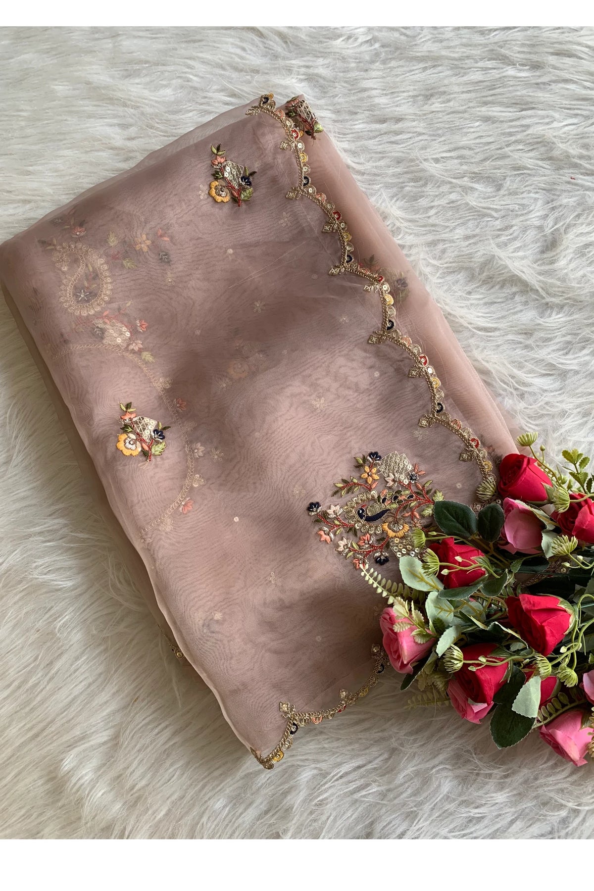 Pastel Mauve Tissue Organza Saree 5822 02