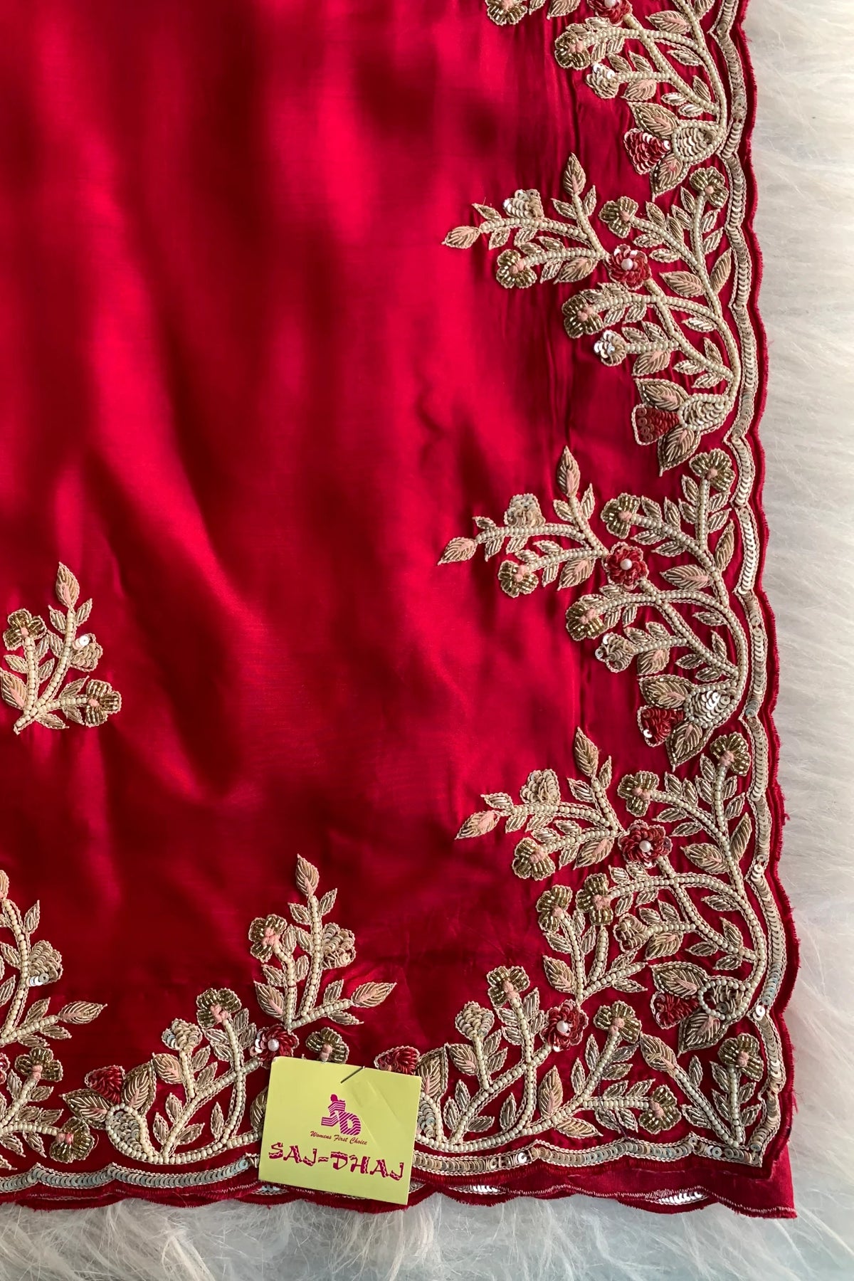 Pink Habutai Silk Saree 5639 04