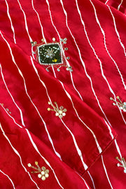 Red Leheriya Russian Silk Saree with Applique 5846 04