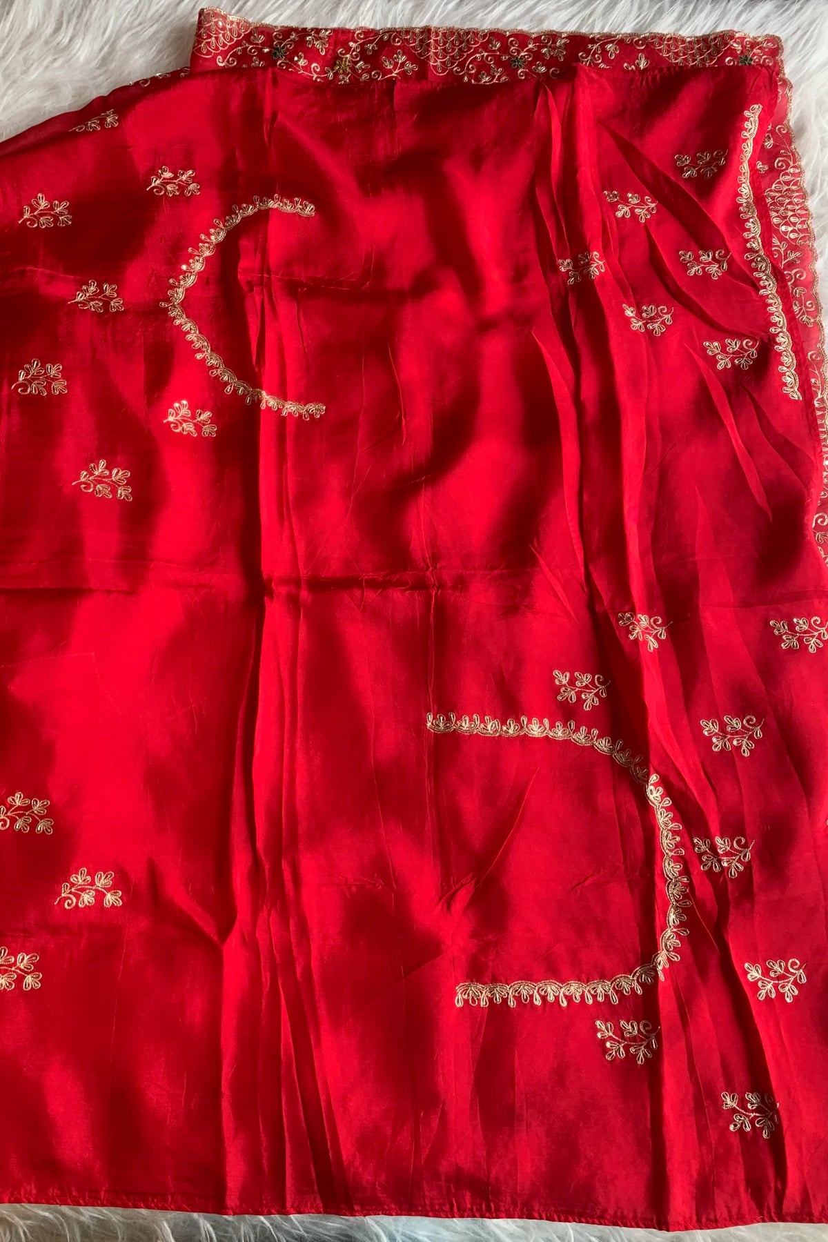 Red Organza Saree 5764 12