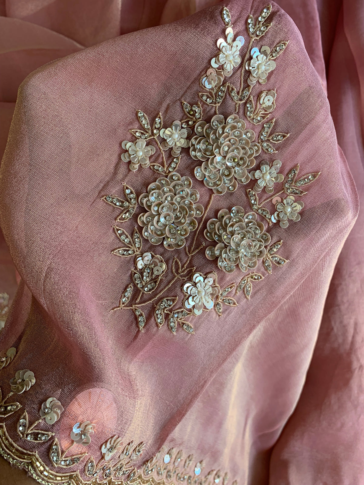 Pink Tissue Silk Saree 5891 11