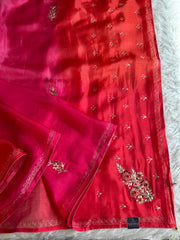 Pink Shaded Kora Silk Saree 5919 09