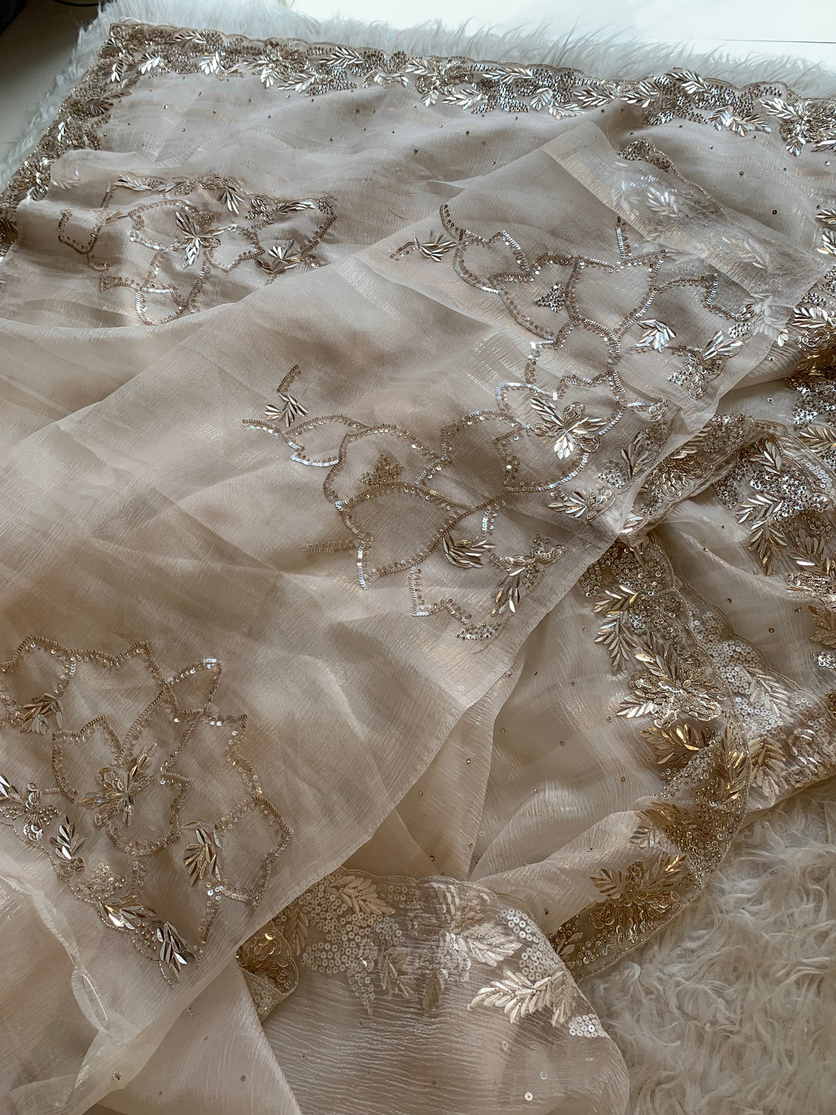 Designer Crush Organza Saree with Imported Sequin 5937 01